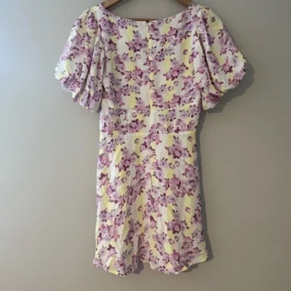 For Love & Lemons x Revolve Atlanta floral puff sleeve mini dress Med - Picture 3 of 10